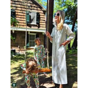 Buru Menswear Shirt Dress Yellow and Blue Medium